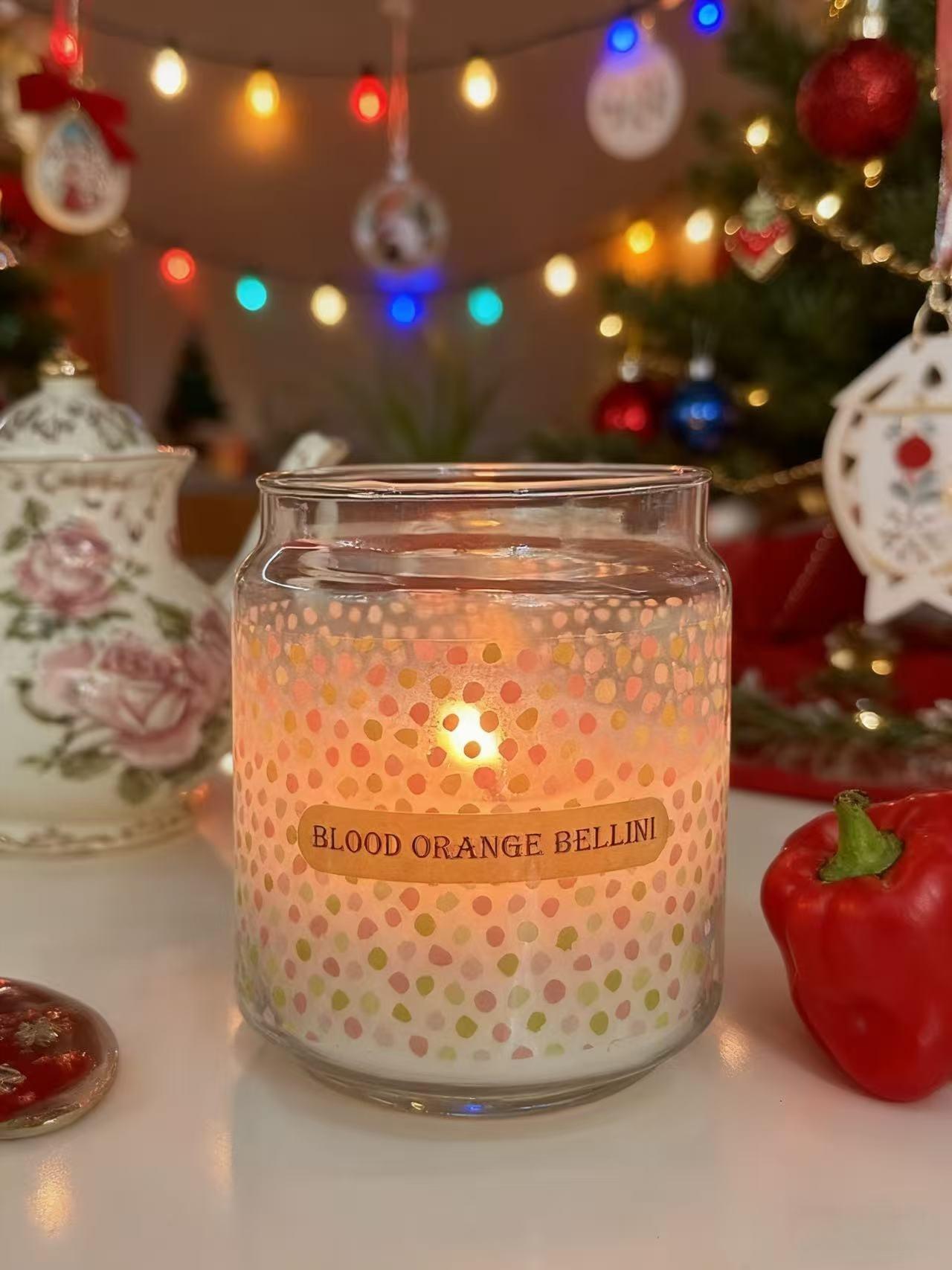 20oz Large Glass Jar Candle - Blood Orange Bellini (Style 2)